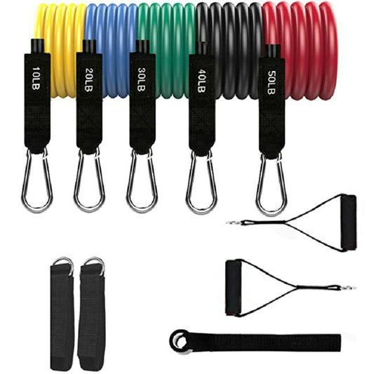 5-Piece Resistance Band Kit with Handles & Anchor